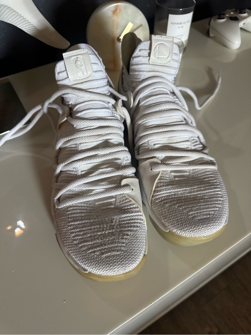 Nike KD 10 White High-Top Athletic Sneakers